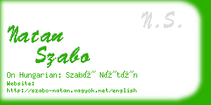 natan szabo business card
